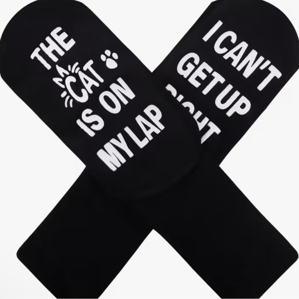 Black Novelty Cat lover Socks